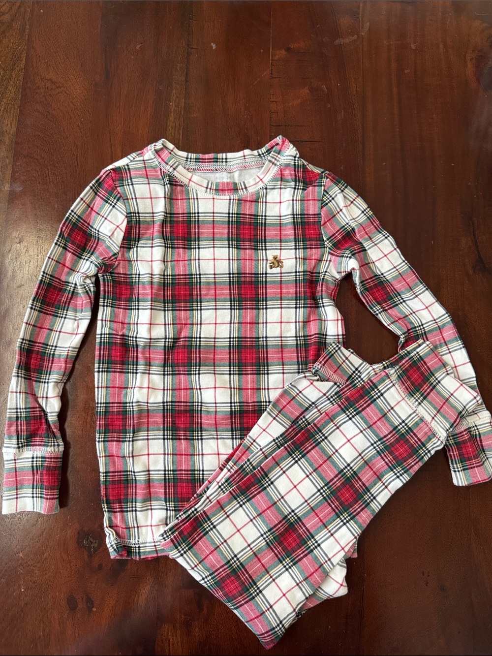 Gap Organic Cotton Kids Red tartan Plaid Long Sleeve holiday Pajama Set